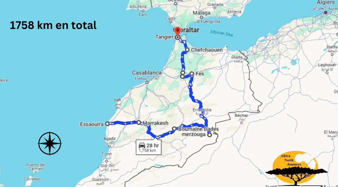 Tour Marocco 10 Giorni da Marrakech a Tangeri tour privato di lusso di 10 giorni passando per il deserto del Sahara, Fes e Chefchaouen.