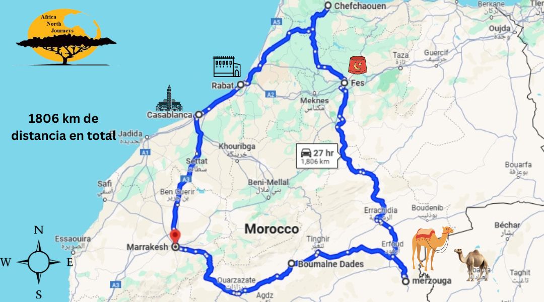 11 Days in Morocco itinerary tour from Casablanca to Marrakech