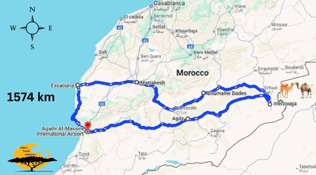 Marocco in 8 giorni Da Agadir al Deserto di Merzouga - Tour del Marocco 8 giorni Da Agadir - Escursione Marocco - Itinerario Marocco.