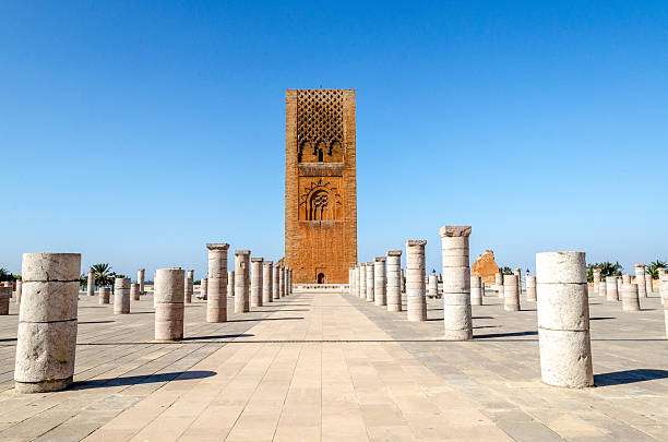 Tour Hassan (Hassan Tower) is a partially built mosque minaret overlooking the Atlantic Ocean in Moroccan capital city of Rabat. Construction on the minaret began in 1195 under the orders of Yacoub al-mansour with work stopping after his death in 1195.