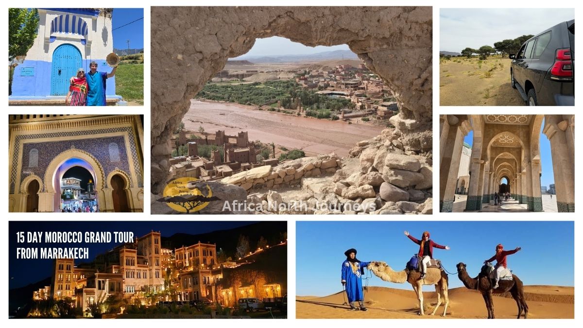 15 Day Morocco tour Itinerary from Marrakech to Sahara Desert. Best 15 Days Itinerary Around Morocco. Grand Morocco Excursion of 2 Weeks.