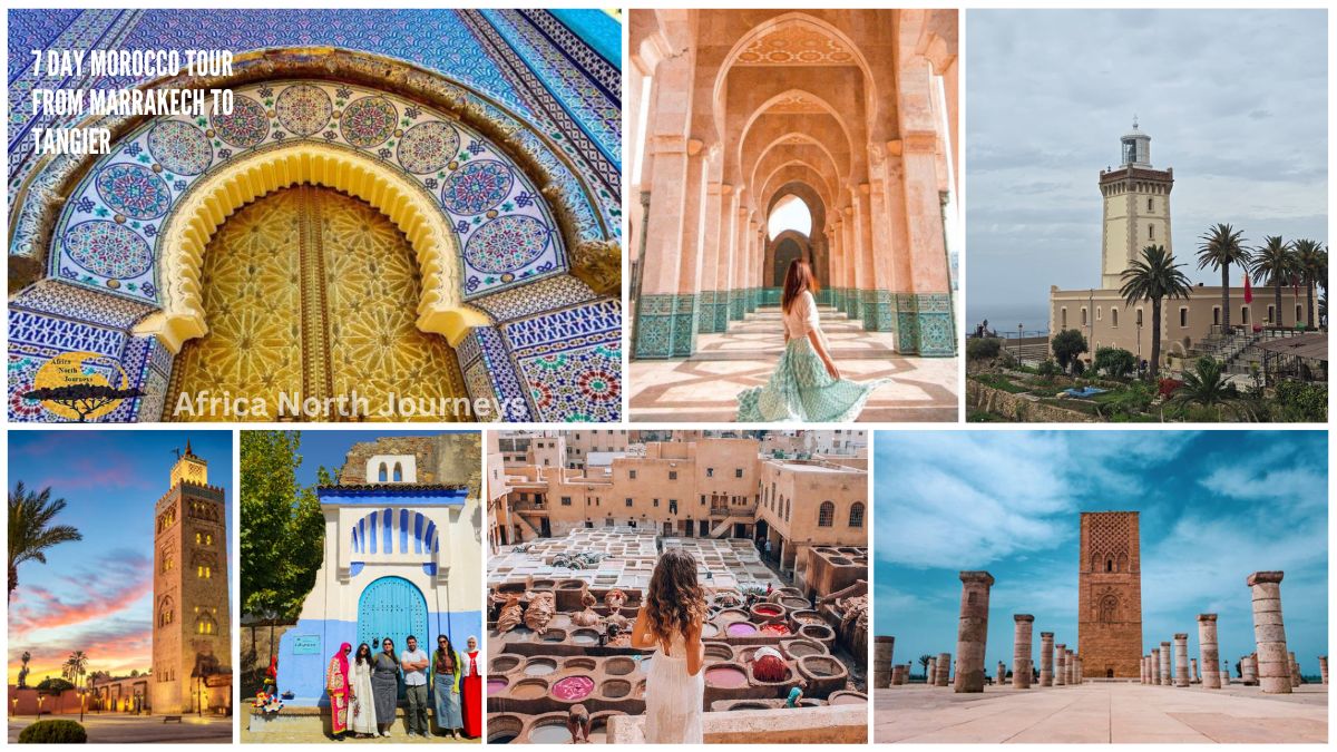7 days in Morocco from Marrakech tour Itinerary. 1 Week in Morocco itinerary from Marrakech to Tangier via Casablanca, Fes, Rabat, Essaouira.