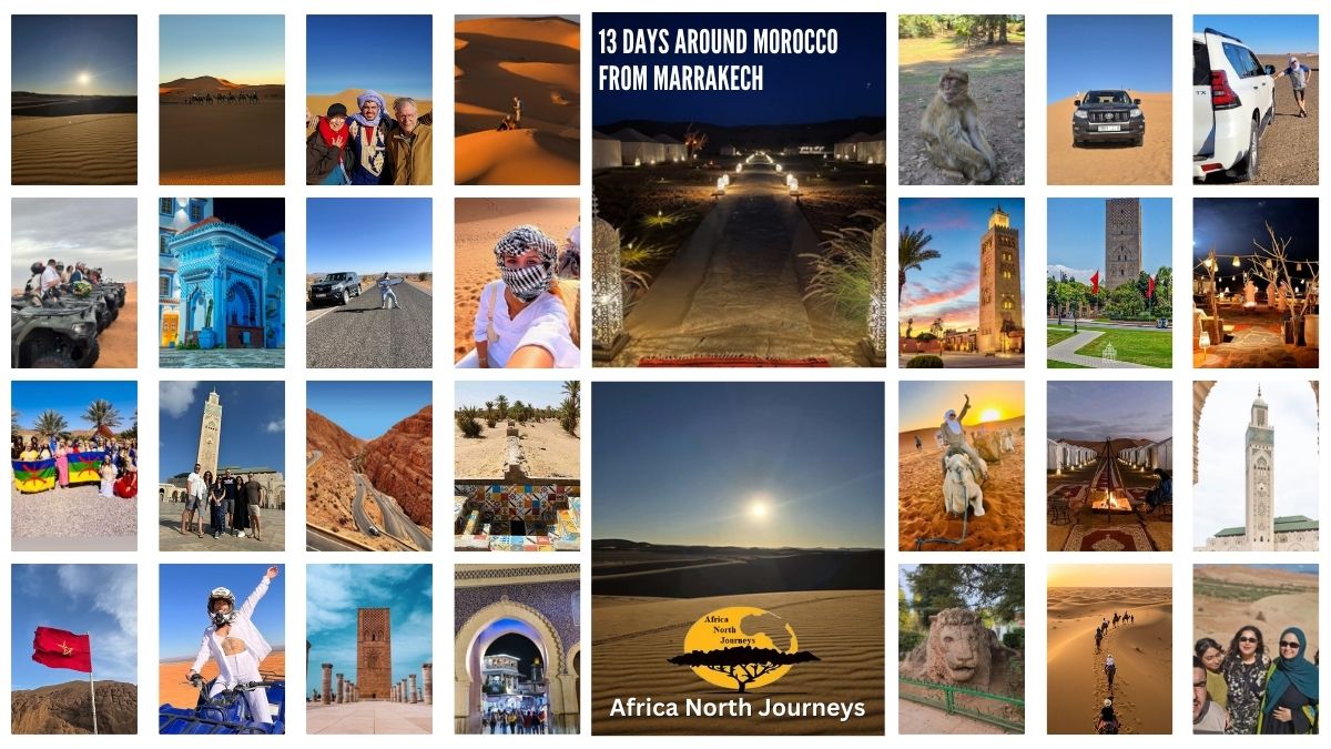 Morocco 13 days itinerary from Marrakech - 13 Days Grand Around Morocco tour itinerary trip - Best Private Holiday Travel in Morocco.