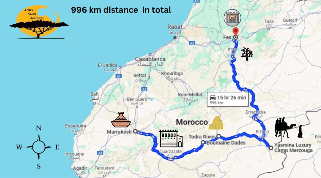 1 Week Morocco itinerary - 7 Days Morocco from Marrakech - 11 Days in Morocco - Morocco two Week itinerary