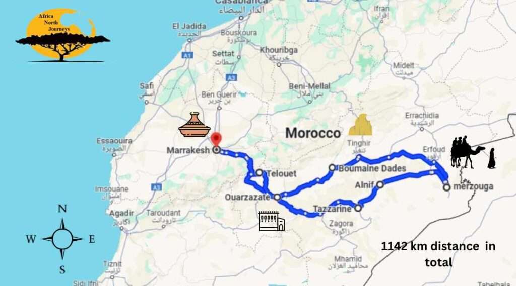 4 days tour from Marrakech to Merzouga
